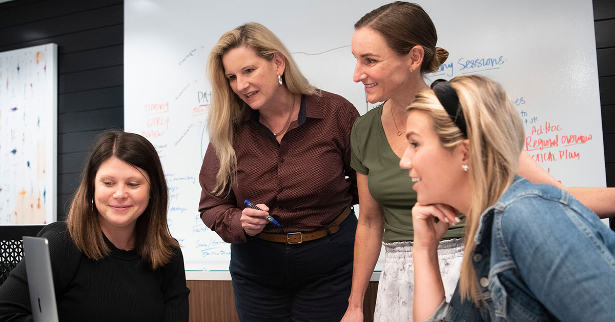 woman looking at healthcare marketing plan